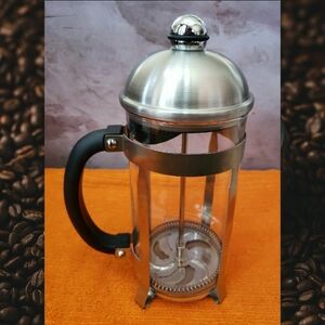 BonJour 8-Cup/33.8-Oz German Borosilicate Glass French Press, 8 Cup, Silver
